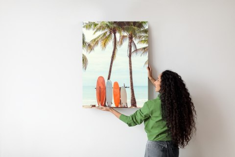 Plakat Surfing I Drzewa Palmowe