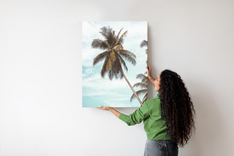 Plakat Tropikalna Palma I Niebieskie Niebo