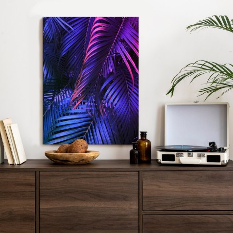 Plakat Tropikalne Neonowe Liście Palmowe