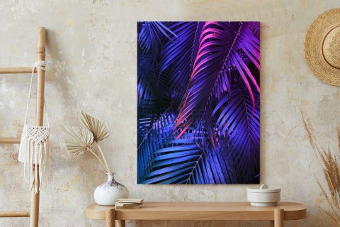 Plakat Tropikalne Neonowe Liście Palmowe