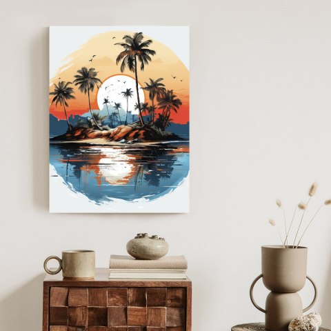 Plakat Tropikalne Palmy Na Bezludnej Wyspie