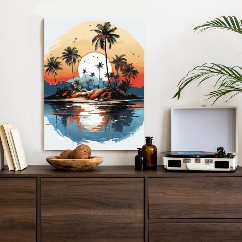 Plakat Tropikalne Palmy Na Bezludnej Wyspie