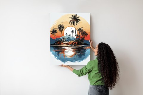 Plakat Tropikalne Palmy Na Bezludnej Wyspie