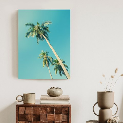 Plakat Tropikalne Tło Z Palmami W Świetle Słońca