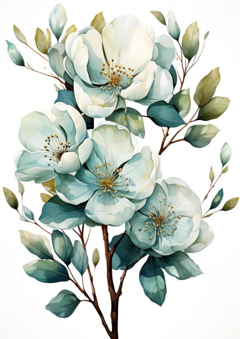 Plakat Wiązanka Białych Kwiatów