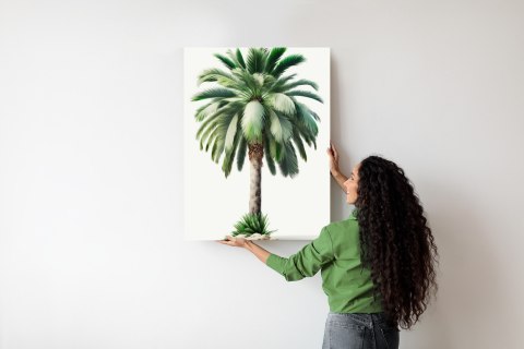 Plakat Wysokie Zielone Drzewo Palmowe