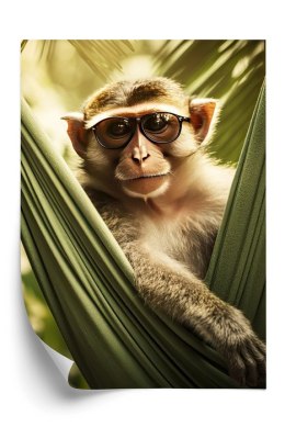 Plakat Zabawna Małpka Pośród Palm