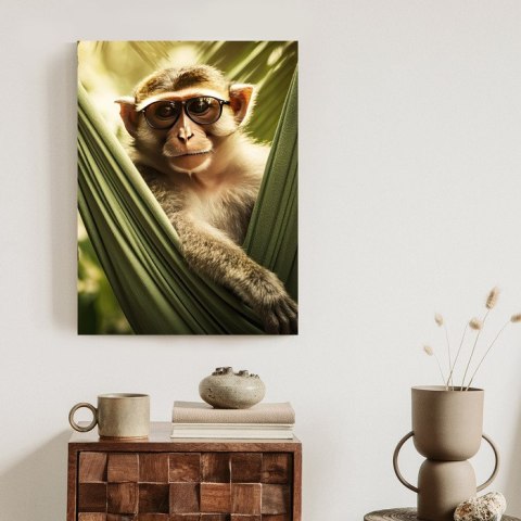 Plakat Zabawna Małpka Pośród Palm