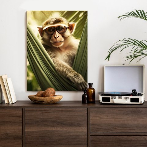 Plakat Zabawna Małpka Pośród Palm