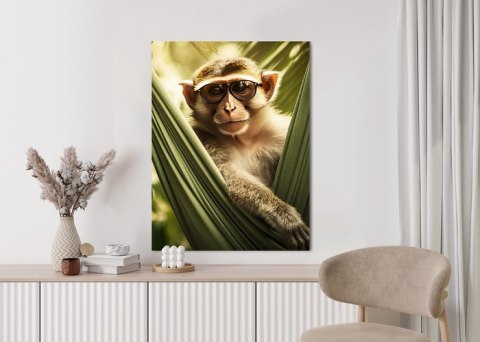 Plakat Zabawna Małpka Pośród Palm