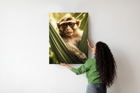 Plakat Zabawna Małpka Pośród Palm