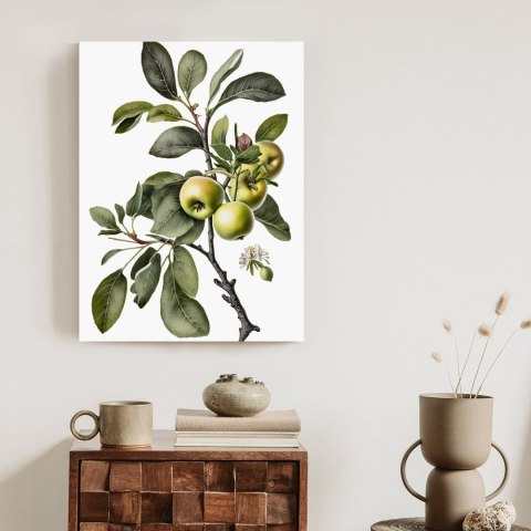 Plakat Zielona Gałązka Z Jabłkami