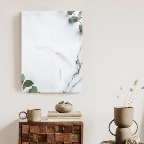 Plakat Zielony Liść Eukaliptusa Na Marmurze