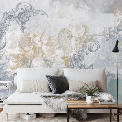 Fototapeta Freski Na Kamiennej Ścianie W Stylu Loft