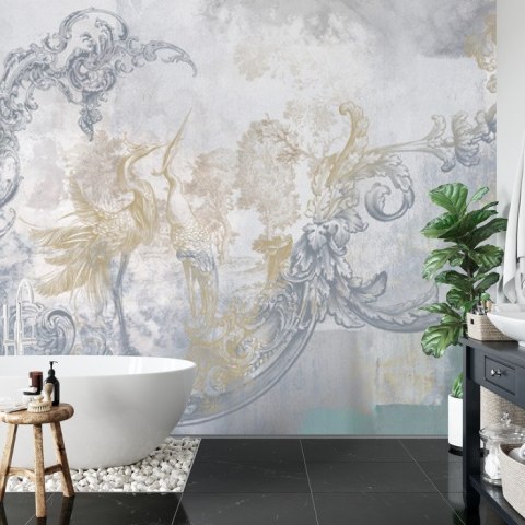 Fototapeta Freski Na Kamiennej Ścianie W Stylu Loft