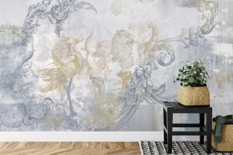 Fototapeta Freski Na Kamiennej Ścianie W Stylu Loft