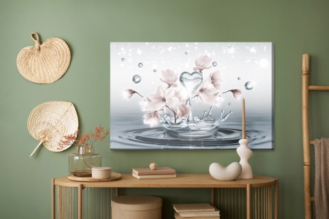 Obraz Na Płótnie Kwiaty Magnolii I Krople Wody 3D