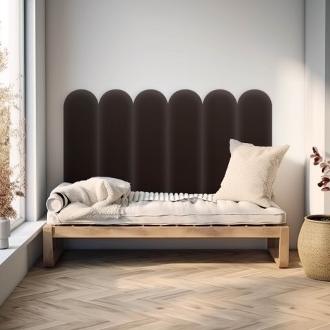 Panel Tapicerowany Eko Skóra Brązowy 30cm