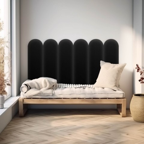 Panel Tapicerowany Eko Skóra Czarny 30cm