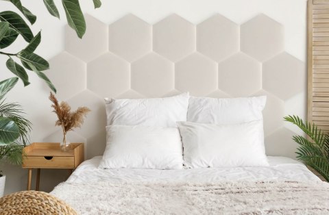 Panel Tapicerowany Eko Skóra Kremowy