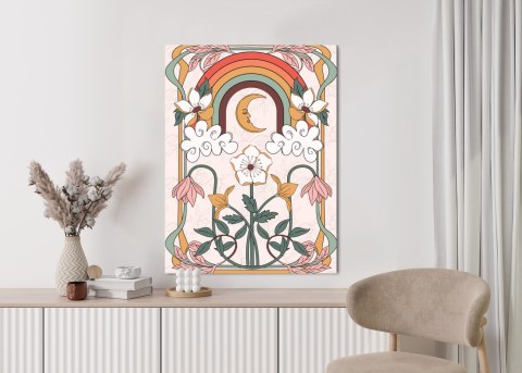 Plakat Abstrakcyjna I Nowoczesna Grafika Z Ornamentem I Roślinami