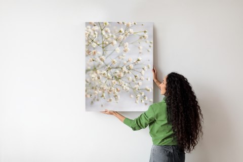 Plakat Białe Drobne Kwiatki Na Cienkich Gałązkach