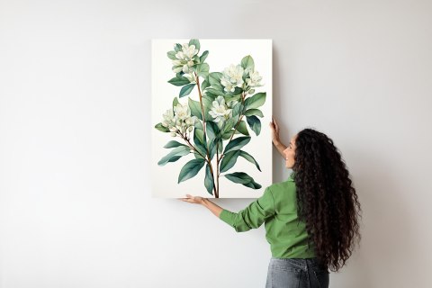 Plakat Białe Kwiaty Na Gałązce