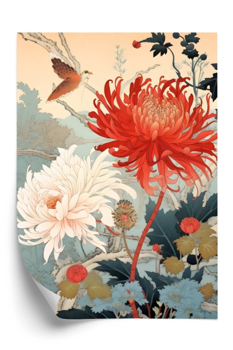 Plakat Chryzantemy W Stylu Japońskim