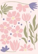 Plakat Grafika Botaniczna Z Pastelowymi Kwiatami