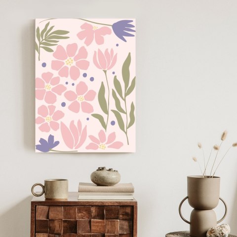 Plakat Grafika Botaniczna Z Pastelowymi Kwiatami