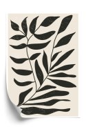 Plakat Grafika Z Czarnymi Liśćmi Inspirowana Matisse