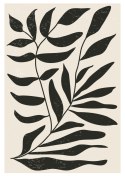 Plakat Grafika Z Czarnymi Liśćmi Inspirowana Matisse