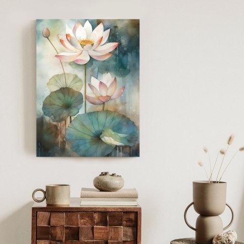 Plakat Lilie Z Dużymi Liśćmi