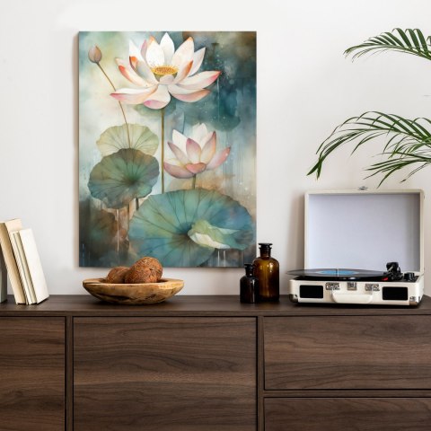 Plakat Lilie Z Dużymi Liśćmi