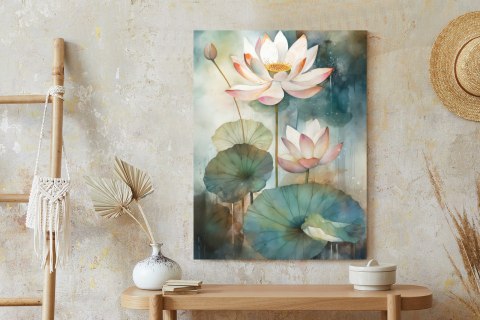 Plakat Lilie Z Dużymi Liśćmi