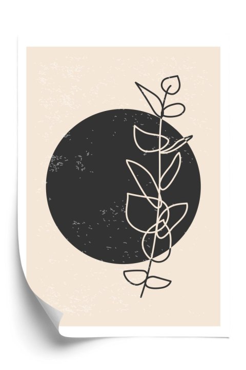 Plakat Minimalistyczna Gałązka I Koło