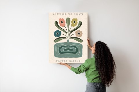 Plakat Nowoczesna Ilustracja Z Wazonem Kwiatów