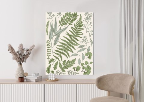 Plakat Zestaw Liści Na Starym Papierze