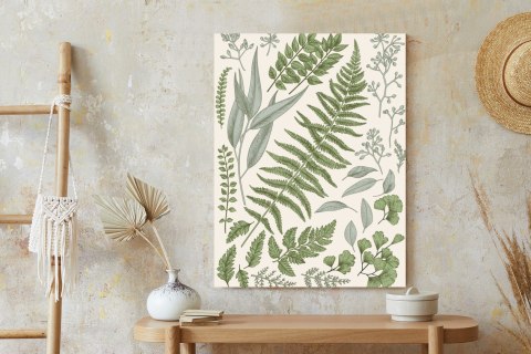 Plakat Zestaw Liści Na Starym Papierze