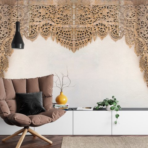 Fototapeta Drewniane Dalekowschodnie Ornamenty