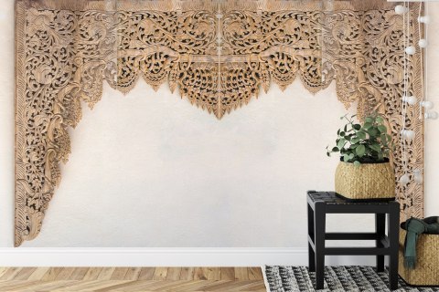 Fototapeta Drewniane Dalekowschodnie Ornamenty