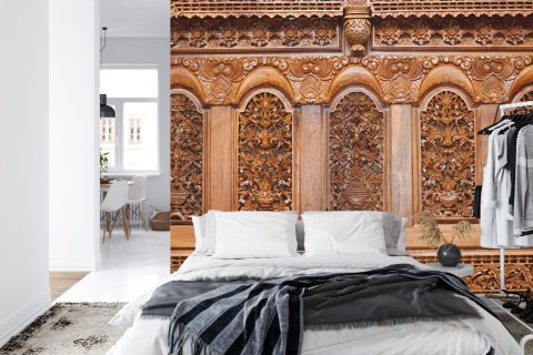 Fototapeta Roślinne Ornamenty W Drewnie