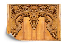 Fototapeta Rzeźby Z Drewna Tekowego Naga W Tajskiej Świątyni