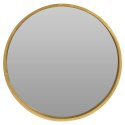 Lustro Ścienne Drewniane Złote Okrągłe Ozdobne Dekoracyjne VILDE 50 cm