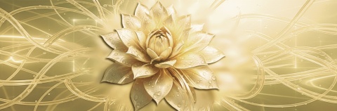 Złoty Lotos Glamour – Fototapeta 3D do Salonu i Sypialni na wymiar