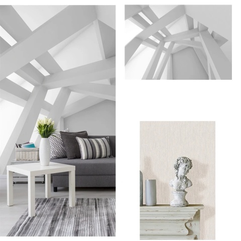 Efektowna przestrzenna plątanina belek stropowych​