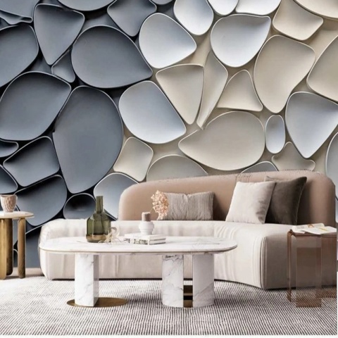 Fototapeta 3d imitacja gładkich płukanych kamyków widziane z bliska