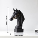 Rzeźba głowy konia z żywicy 30 cm – dekoracyjna figurka konia do domu i biura