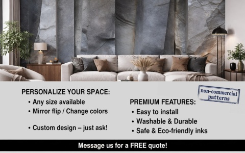 Fototapeta Pionow Skały na Wymiar – Industrialna Ściana Skalna 3D, Mural Ciemny Kamień do Salonu i Sypialni – Tekstura Warstwowa