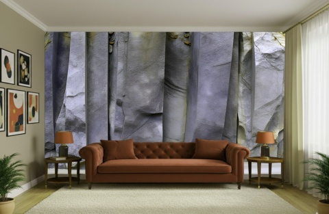 Fototapeta Pionow Skały na Wymiar – Industrialna Ściana Skalna 3D, Mural Ciemny Kamień do Salonu i Sypialni – Tekstura Warstwowa